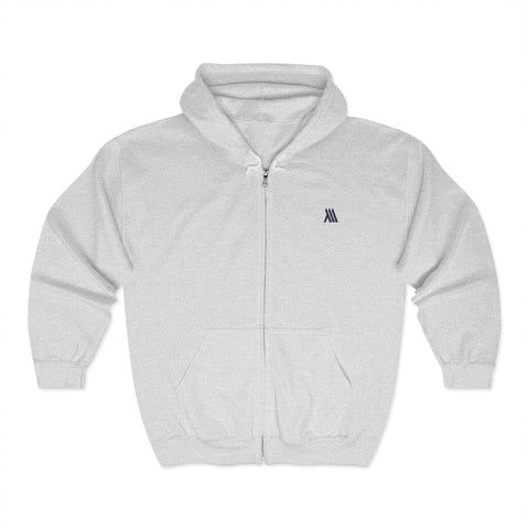 Ash Grey Zip-Up Hoodie