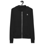 Solid Black Zip-Up Hoodie - Unisex