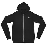 Solid Black Zip-Up Hoodie - Unisex