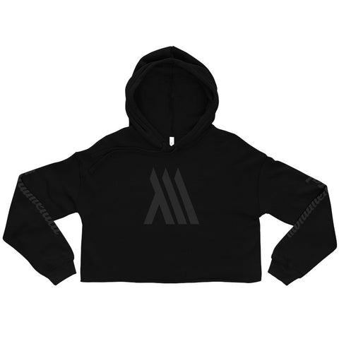 2022 Black On Black Crop Hoodie