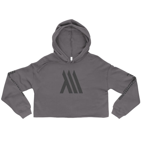 Crop Hoodie (Womens Fitness Hoodie) Grey